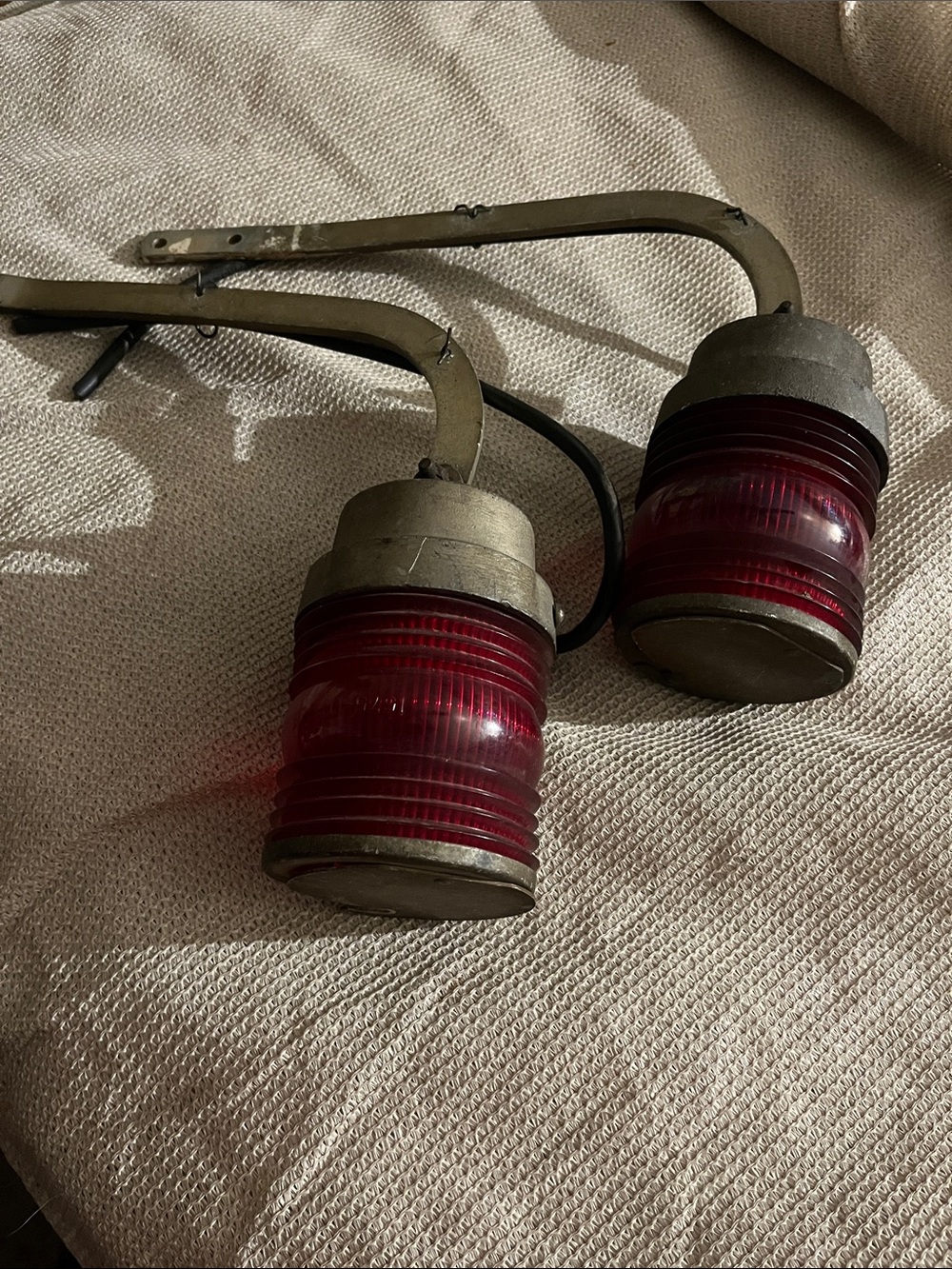 Pair of Vintage Red Railroad Crossing gate Lights